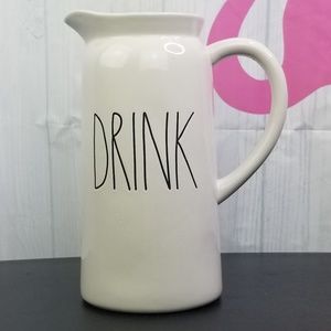 Rae Dunn Ceramic 42 oz “DRINK” Pitcher